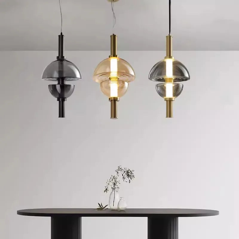 lampadario moderno in vetro design minimalista per ristorante e caffè