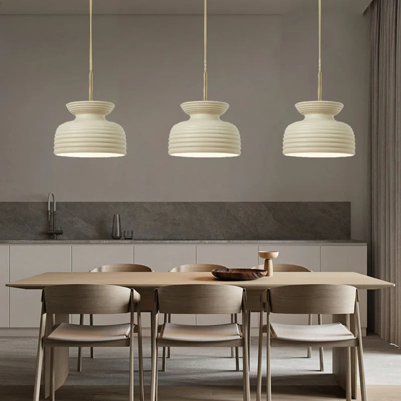 lampadario nordico minimalista led stile crema per ristorante