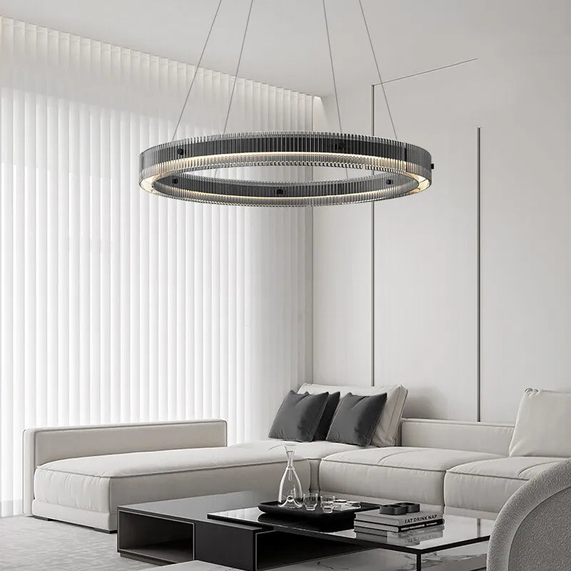 lampadario led ad anello design nordico stile italiano moderno