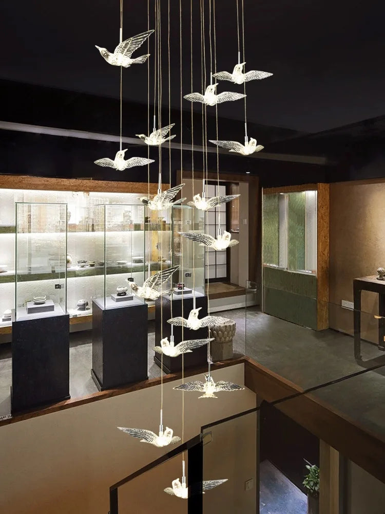 lampadario minimalista in acrilico per illuminazione interna moderna