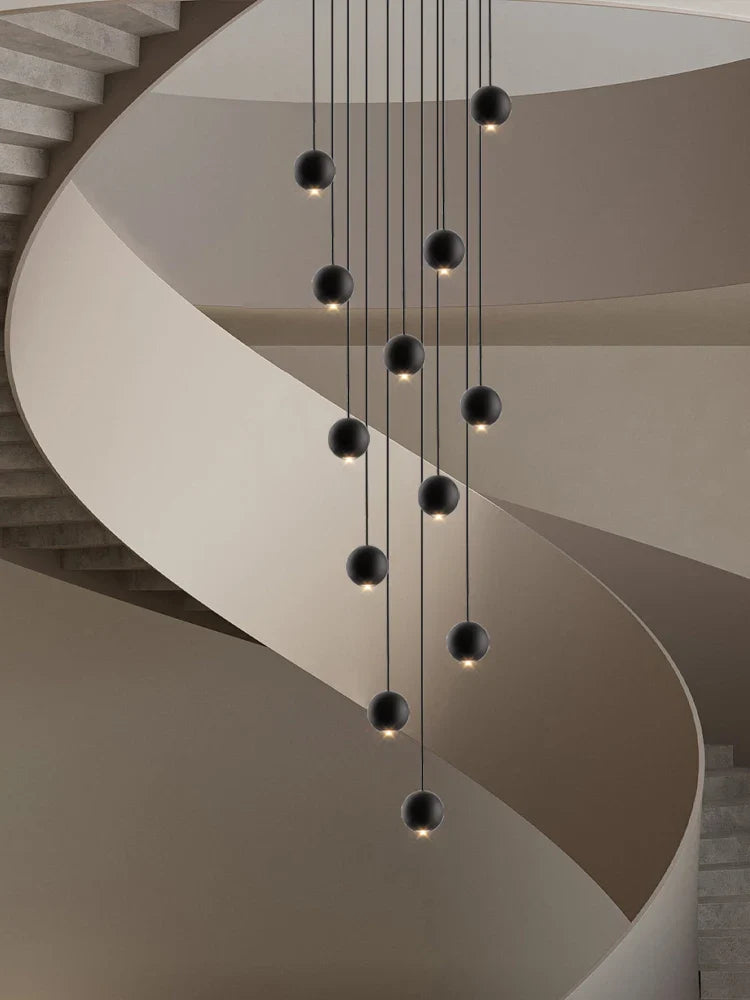 lampadario orb design circolare decorativo per attico