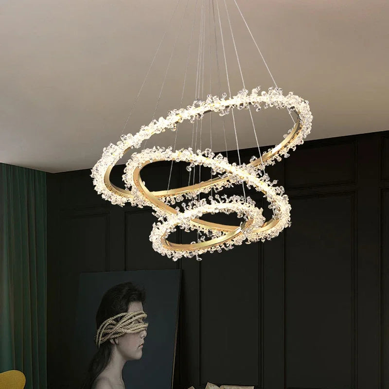 lampadario nordico di lusso in cristallo per decorazione moderna