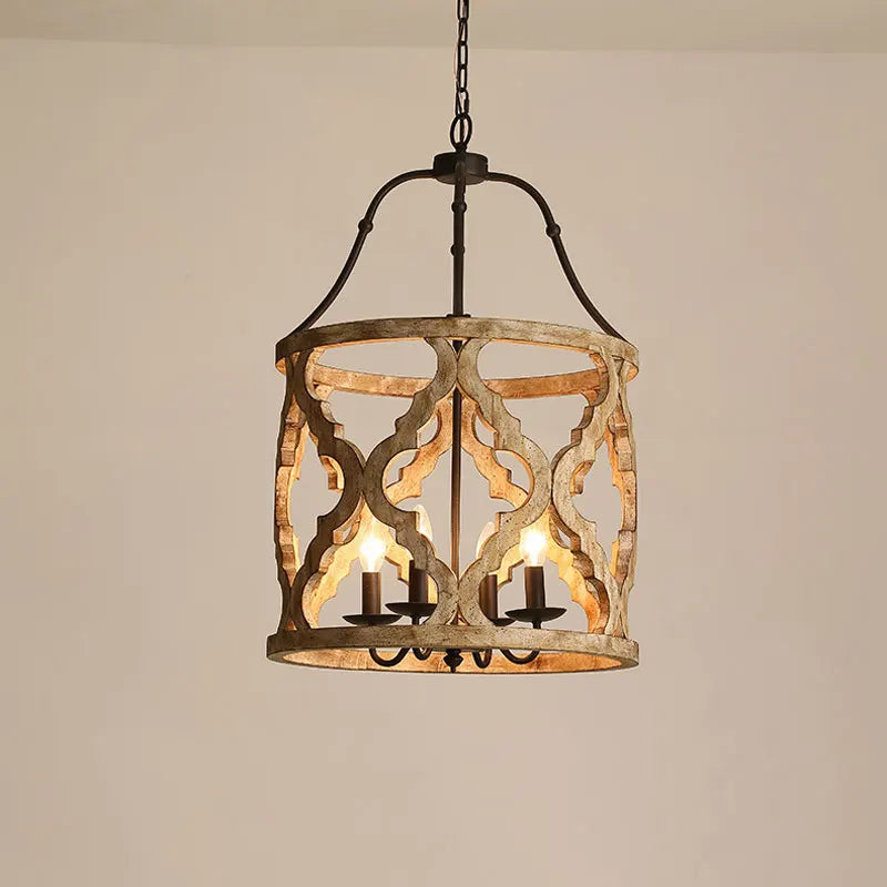 Lampada a sospensione rustica legno creativo design