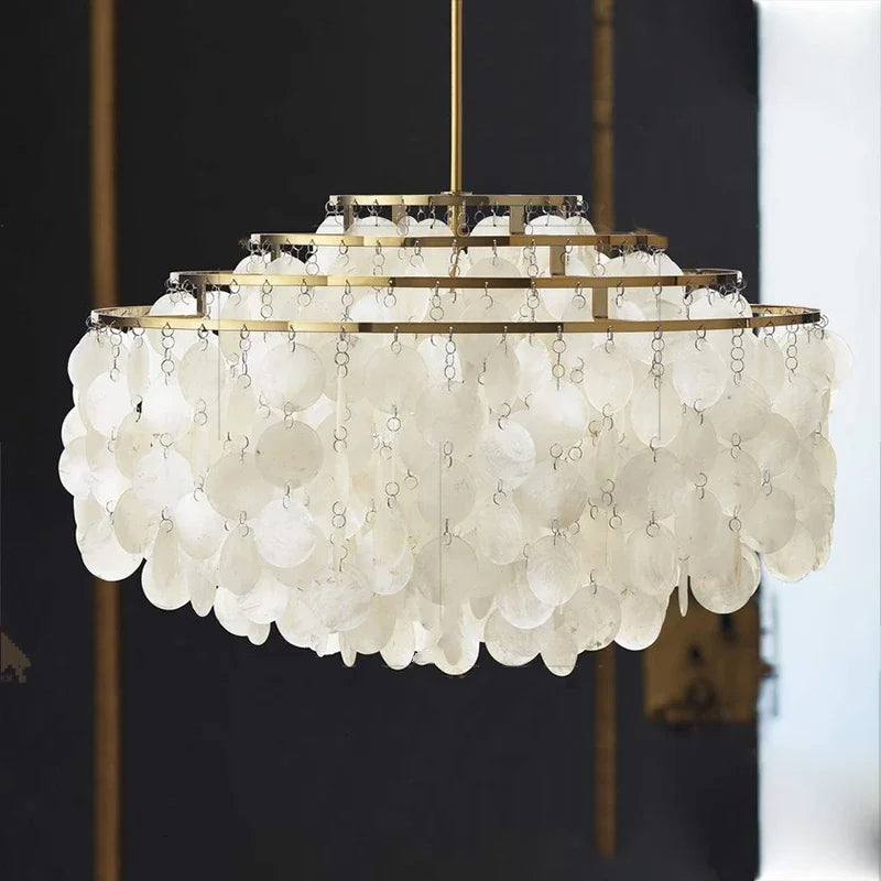 lampadario retrò a conchiglia per decorazione d'interni moderna