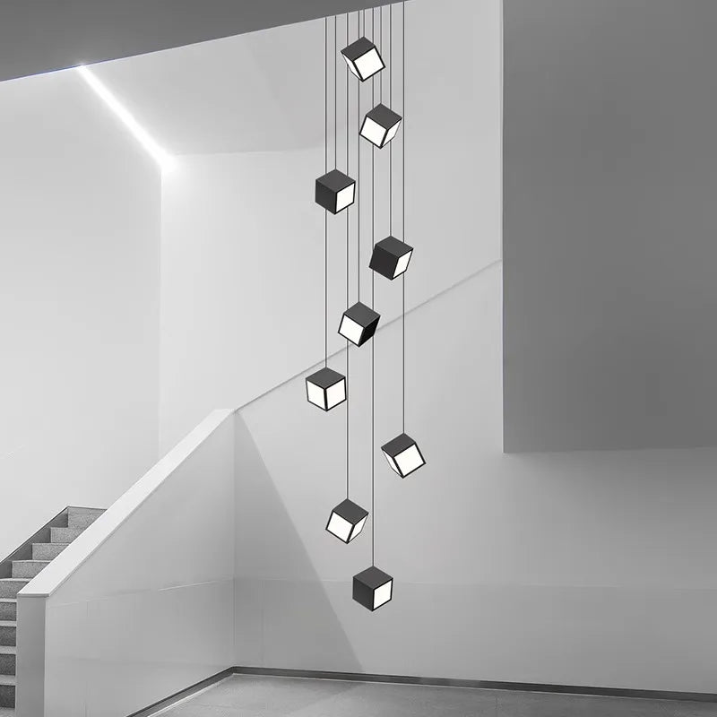lampadario minimalista moderno per scala duplex rotante