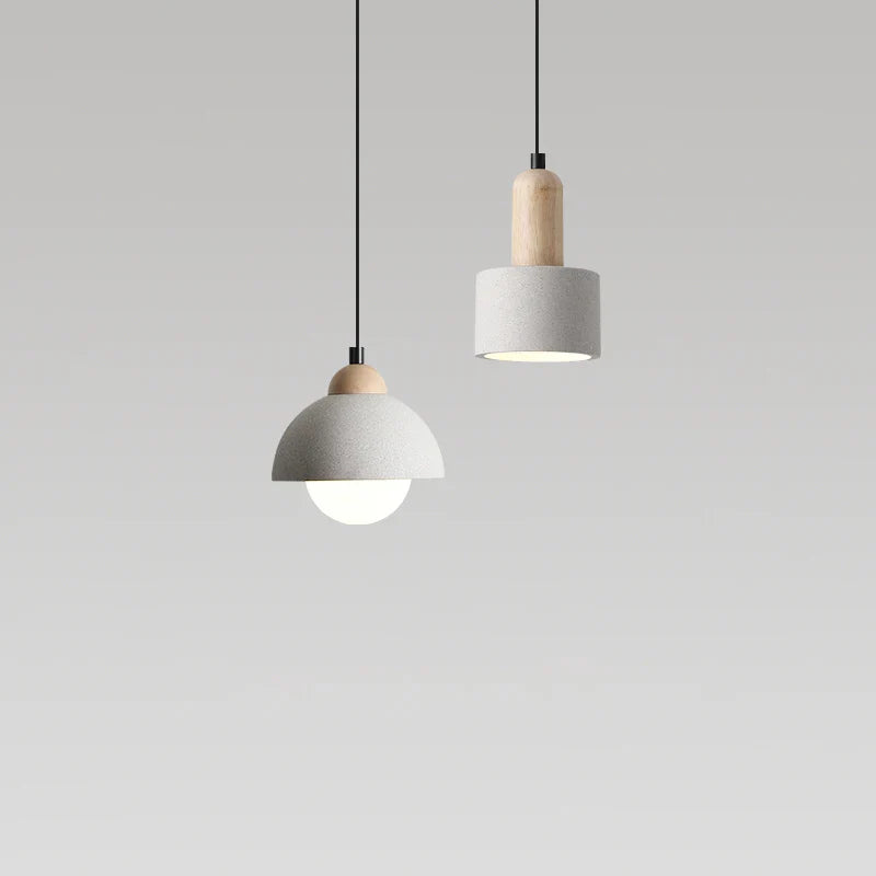 lampadario in cemento stile giapponese wabi-sabi design nordico minimalista