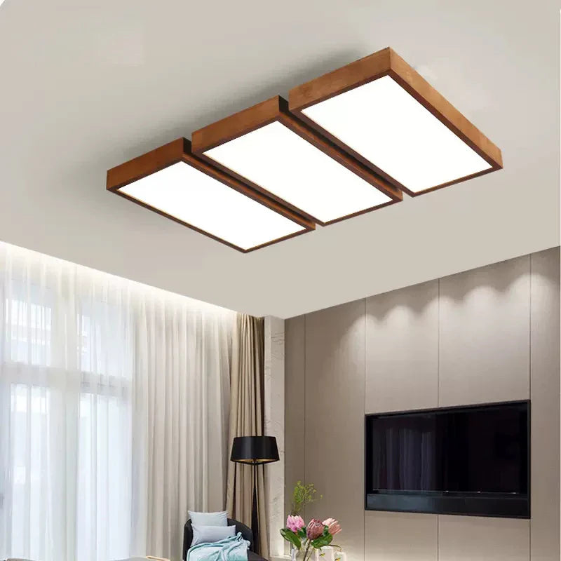Lampada a sospensione LED moderna in legno