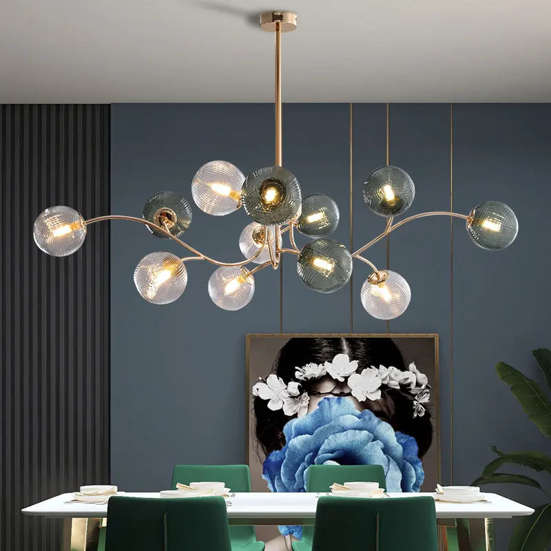 Lampadario nordico cristallo vetro sospeso