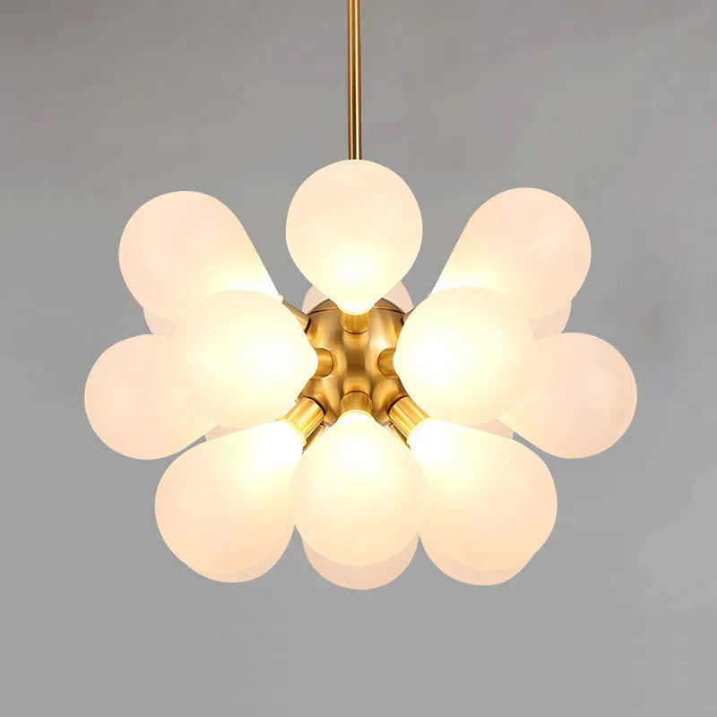Lampadario nordico con sfere in vetro LED, decorazione casa sospesa