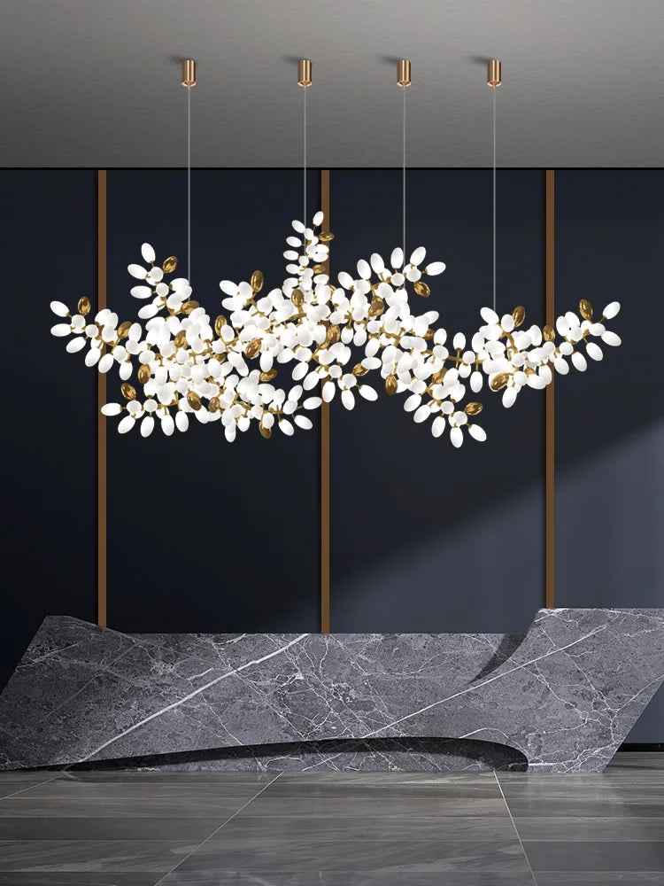 Lampadario in vetro bianco di lusso postmoderno