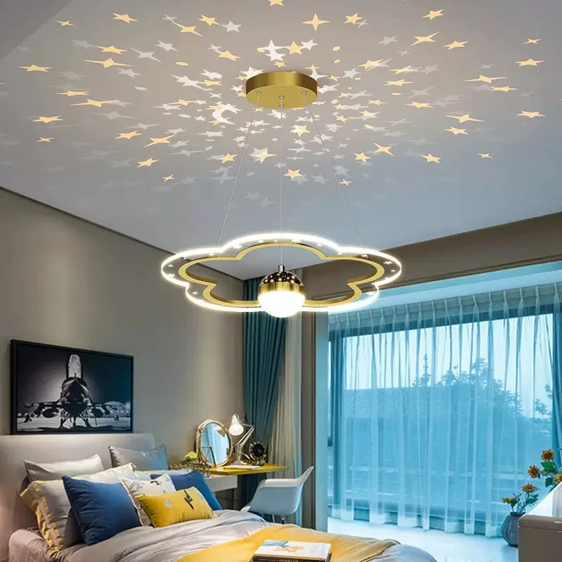 lampadario moderno a forma di stella per camera bambini decorativa