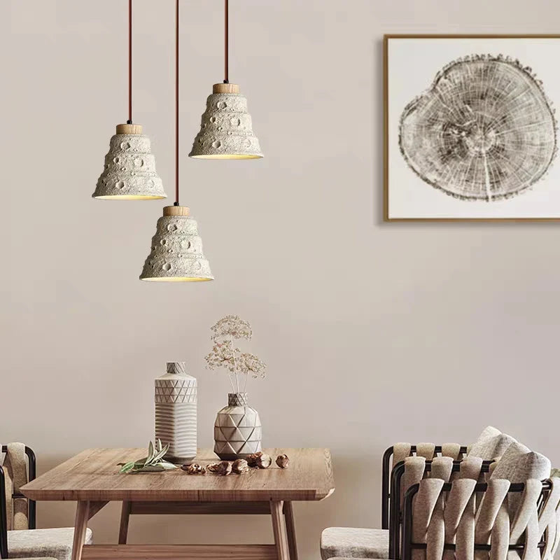 lampadario in cemento micro-vent stile rustico per ristorante e bar