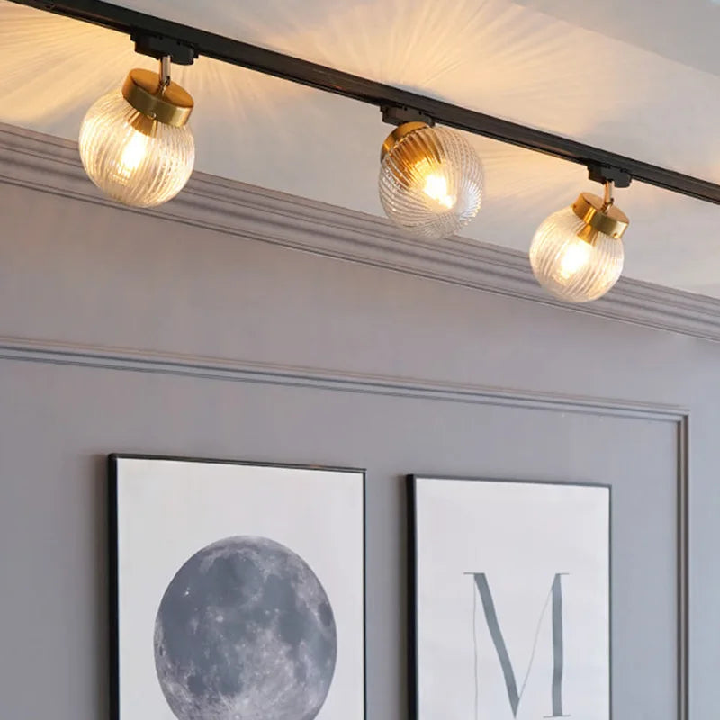 Plafoniera LED nordica in vetro decorativo d’interni regolabile