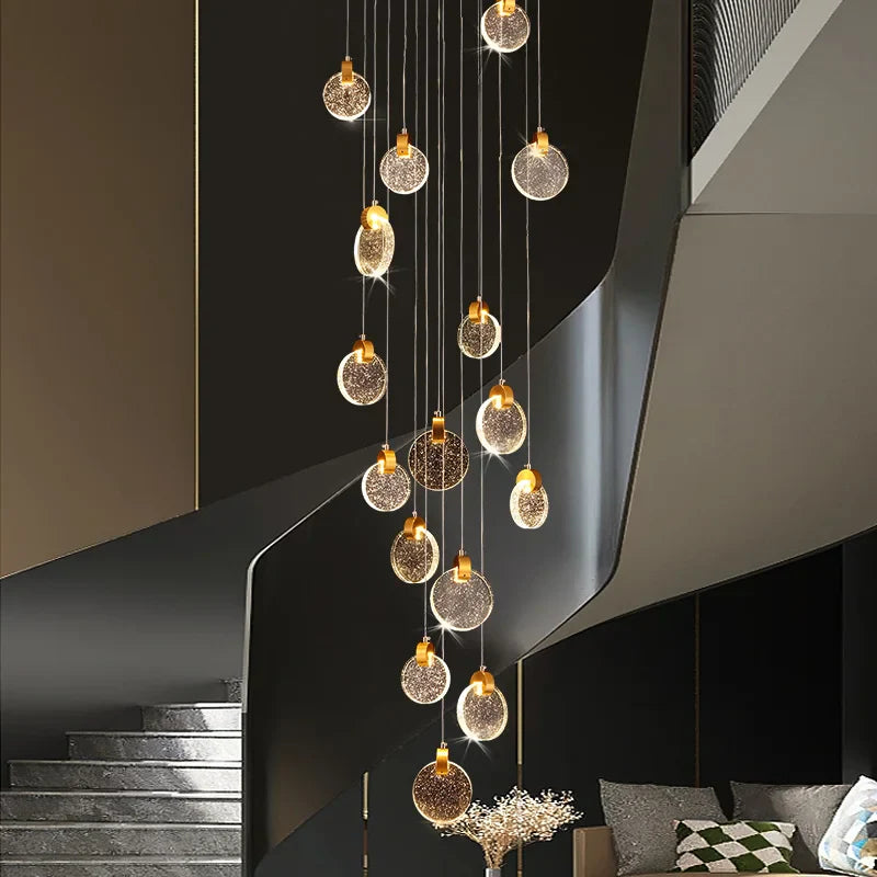 lampadario moderno a LED per scala e duplex interno