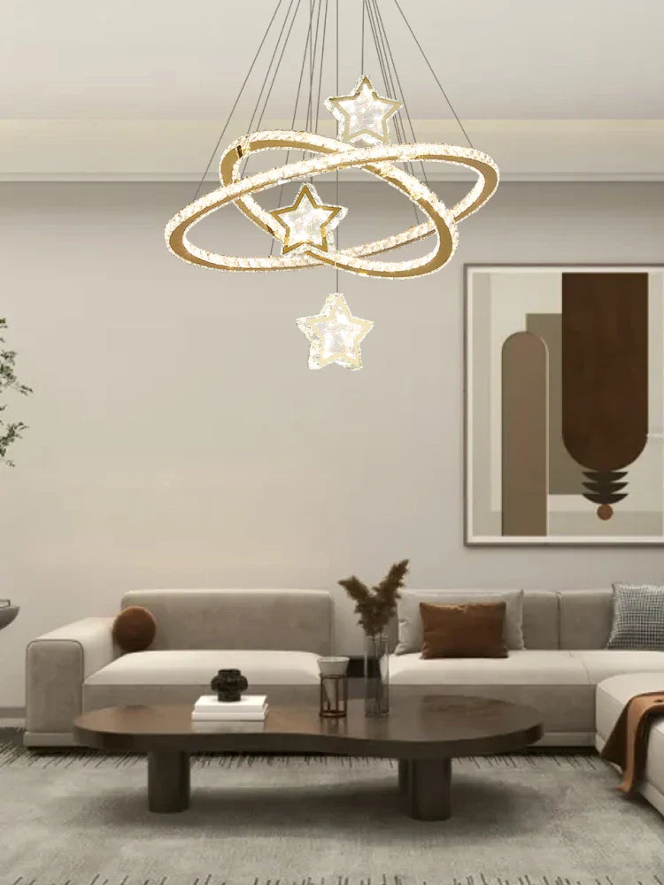 lampadario LED moderno in cristallo per illuminazione interna