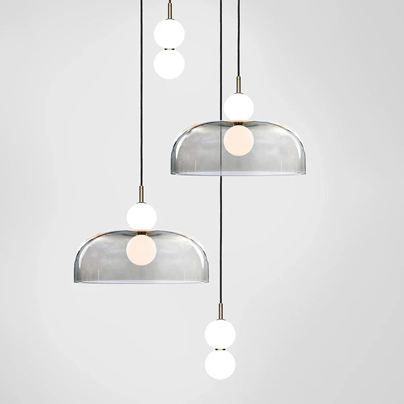 lampadario moderno in vetro per illuminazione d'interni elegante