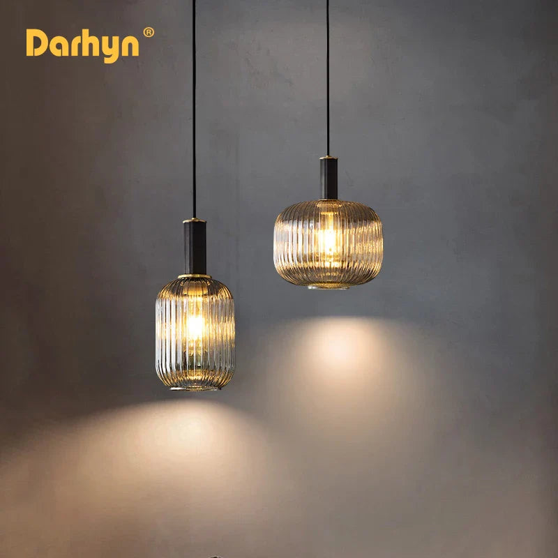 lampadario retrò led in vetro per decorazione d'interni