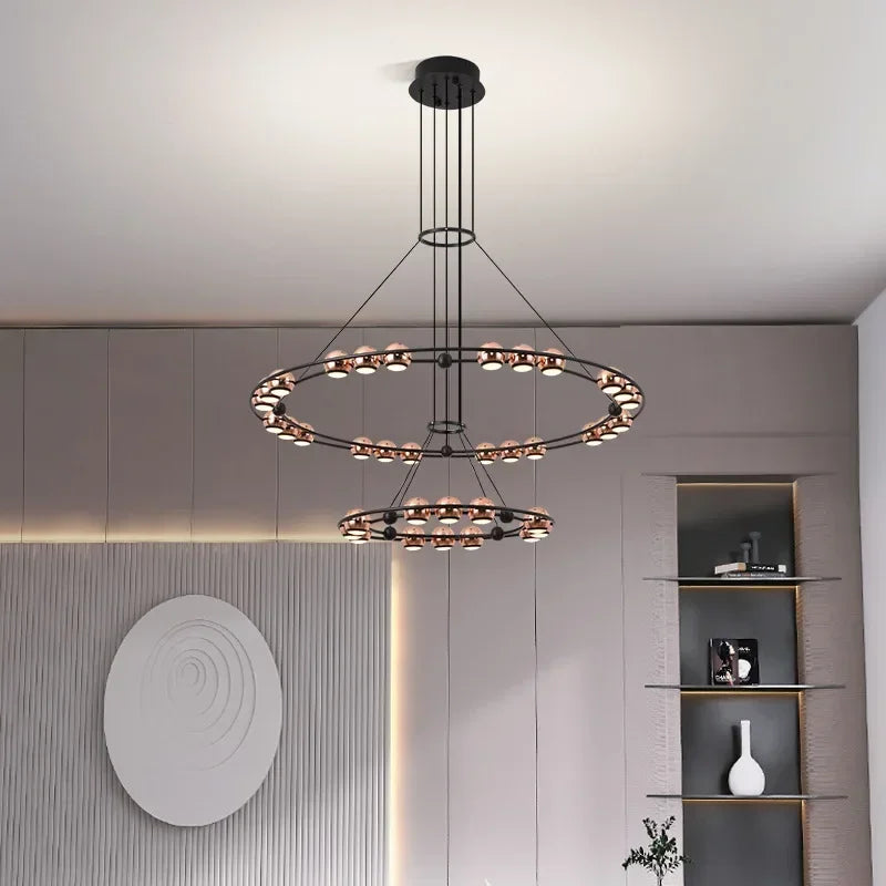 lampadario led moderno a forma di fagiolo per salotto lussuoso