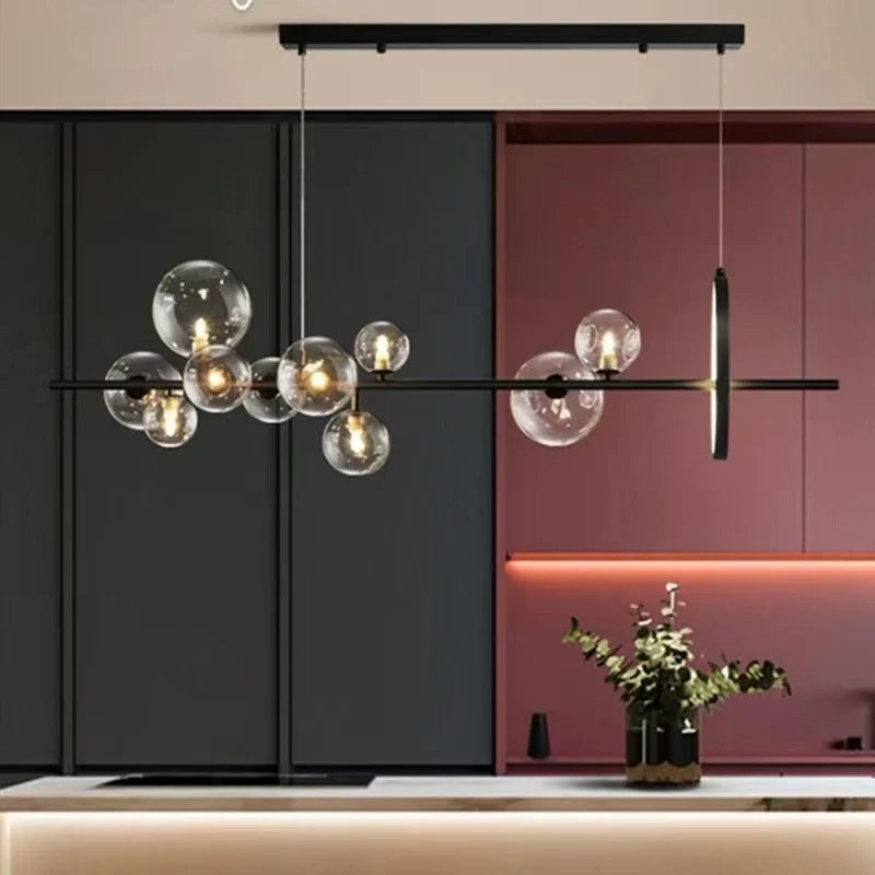 lampadario in vetro design nordico per illuminazione moderna decorativa