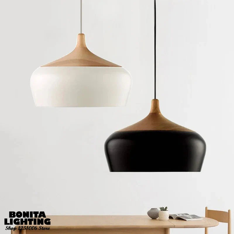 lampadario in legno design nordico per illuminazione moderna