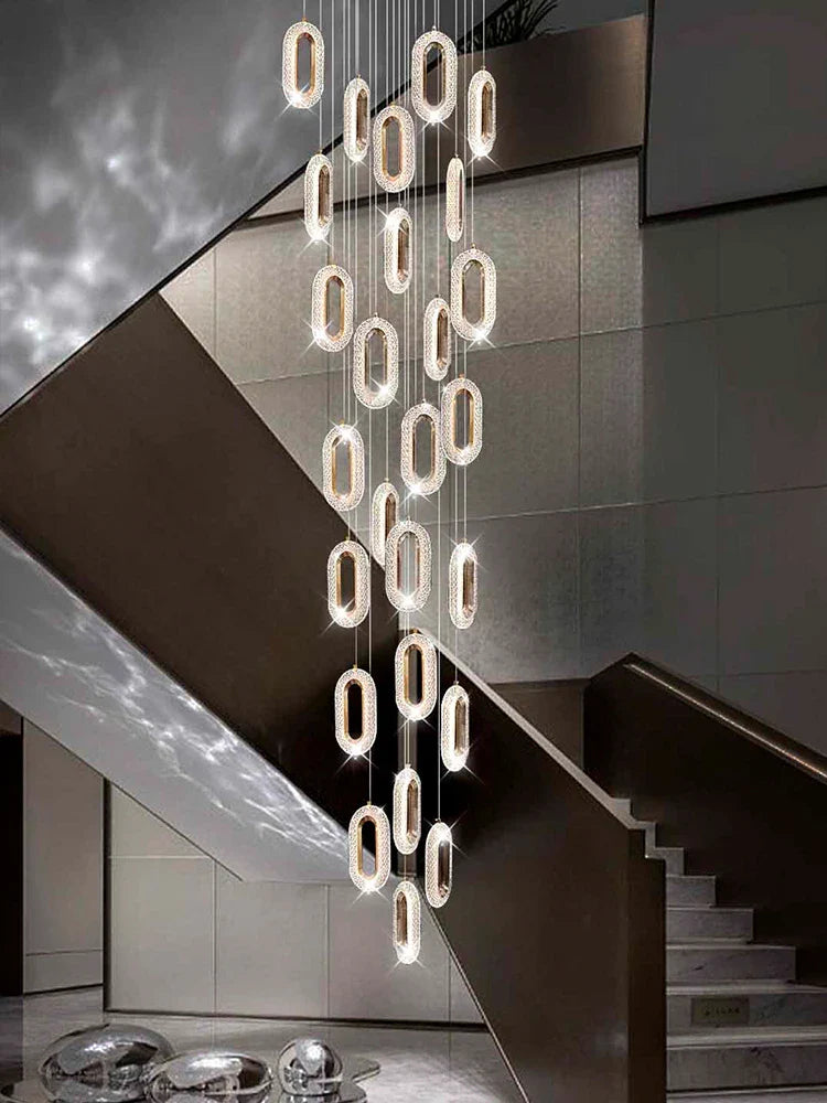 lampadari ellittici moderni per un'illuminazione interna elegante
