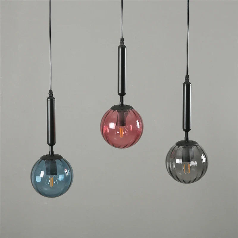 lampadario led vintage a sfera di vetro per decorazione moderna