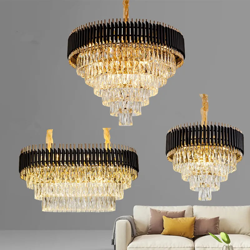 lampadario moderno di lusso in cristallo k9 led sospeso