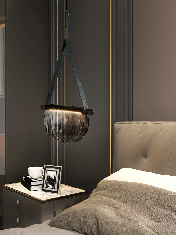 lampada da comodino postmoderna a cintura piccolo lampadario nordico minimalista d'arte