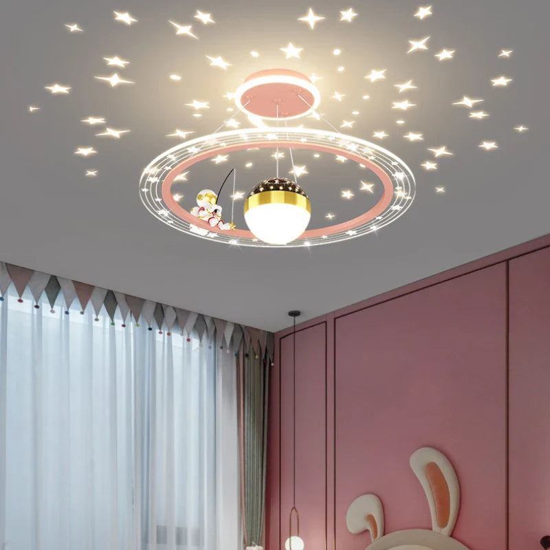 lampadario astronauta decorazione creativa camera bambini cartone animato