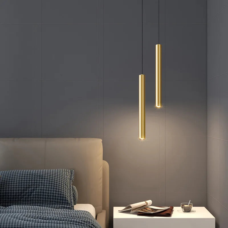 lampadario moderno minimalista led in rame per ristorante e bar
