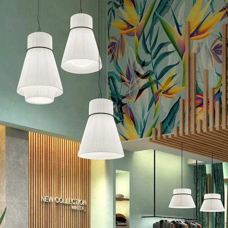 lampadario nordico moderno in tessuto per decorazione interna minimalista