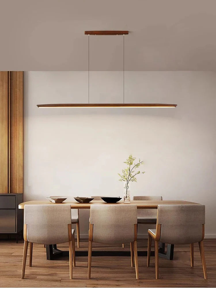 lampadario sospeso in legno design di tendenza dimmerabile per interni moderni