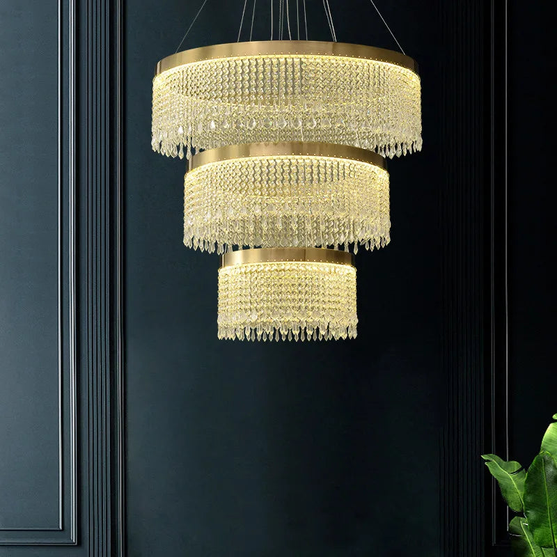 lampadario in cristallo led design moderno per decorazione interna