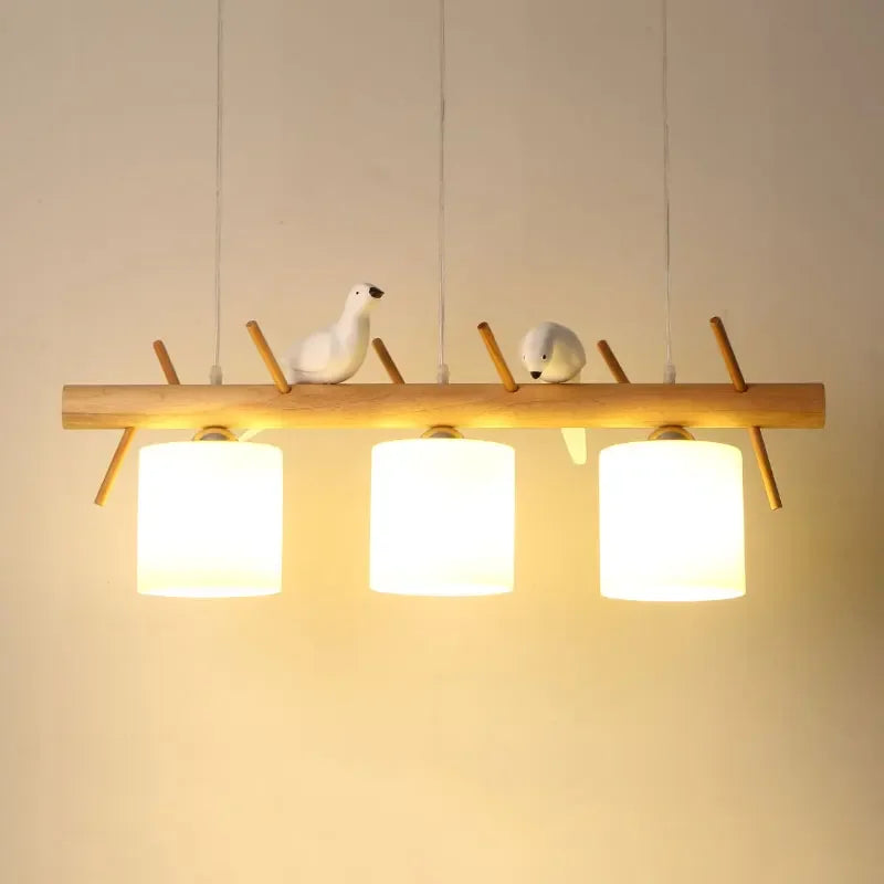 Lampadario a sospensione legno nordico design luminoso