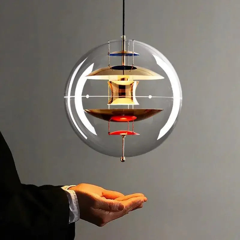 Lampadario moderno trasparente soggiorno elegante.