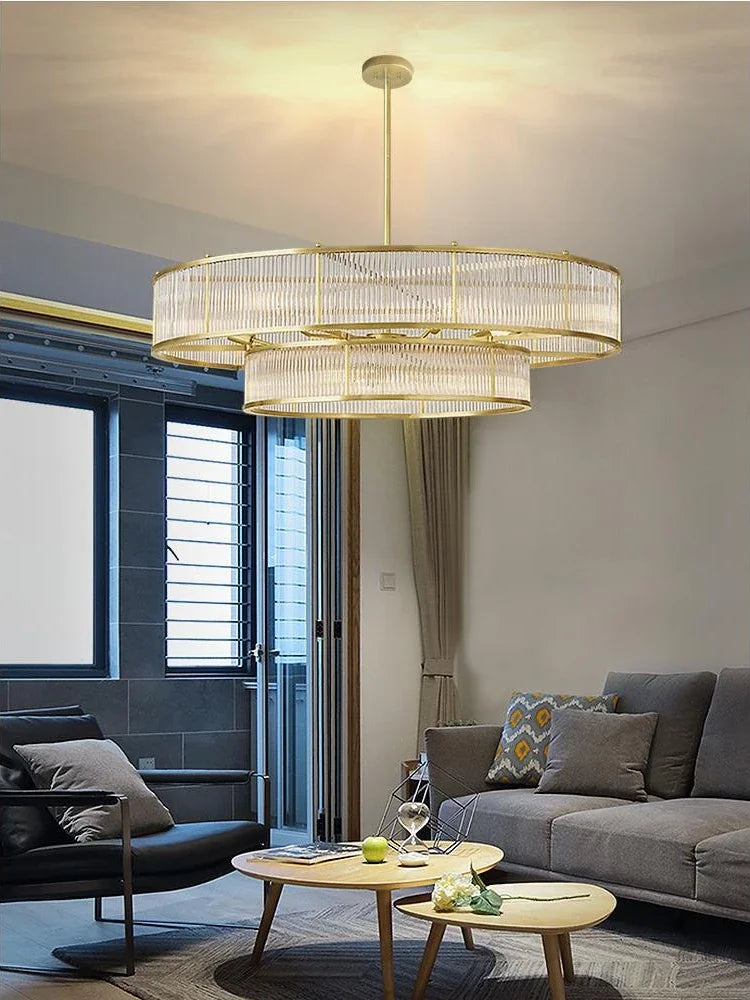 lampadario in cristallo retrò circolare design per decorazione d'interni