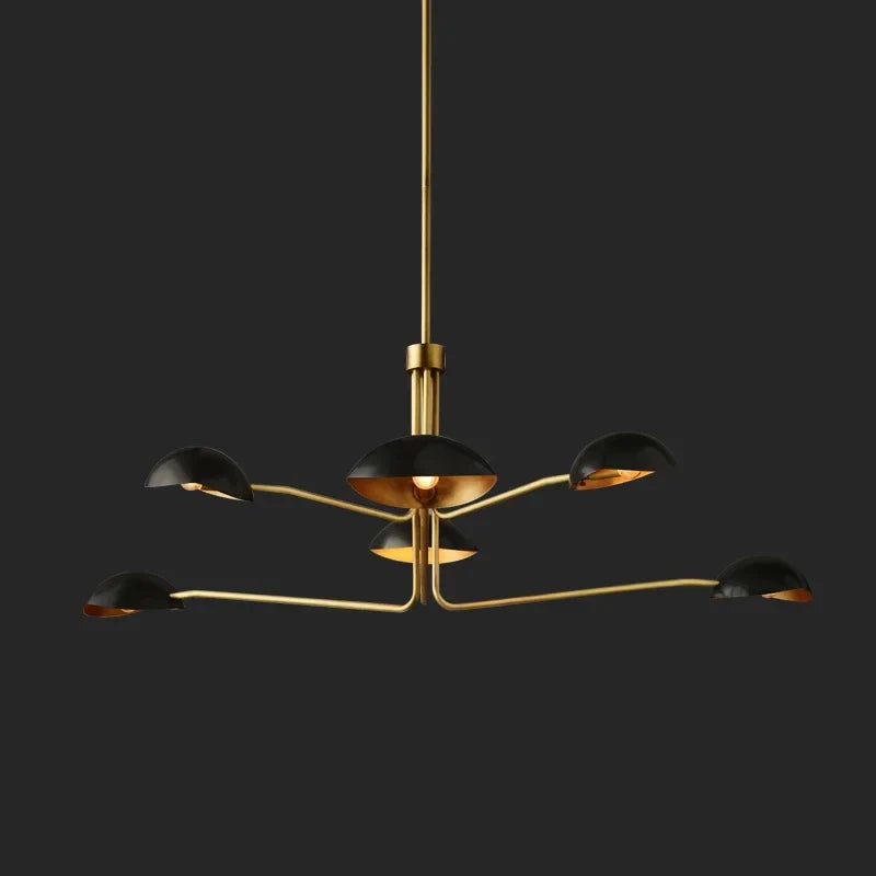 lampadario retrò in rame design creativo a braccio lungo