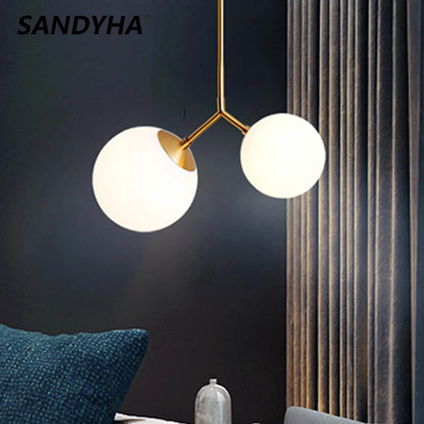 lampadario moderno semplice sandyha con 2 sfere led