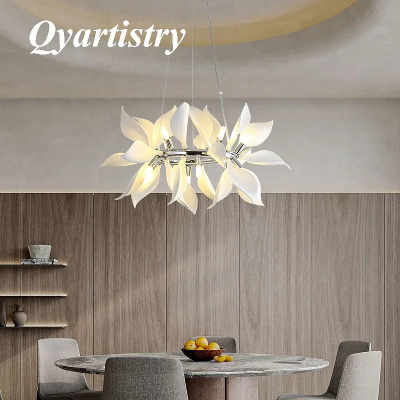lampadario di lusso moderno in ceramica a petali per uso negozio