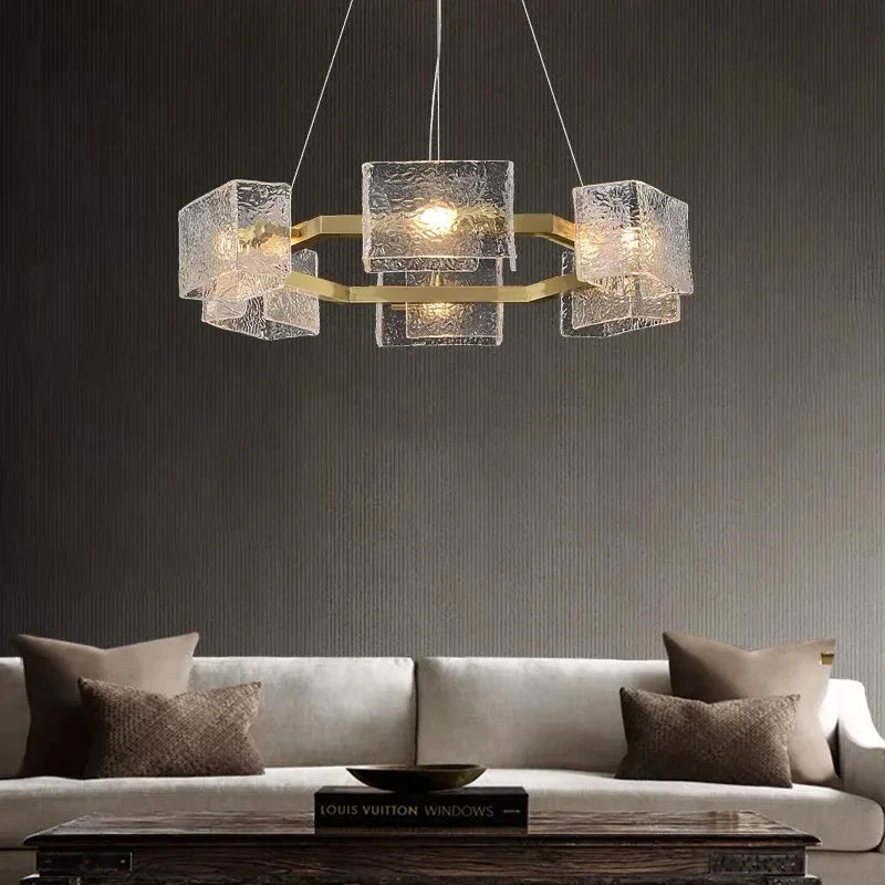 Lampadario LED fluido moderno trasparente