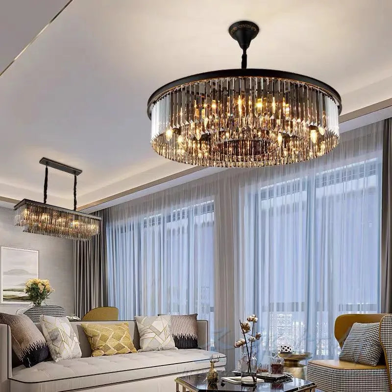 lampadario in cristallo LED moderno americano soggiorno sala da pranzo villa sospensione camera soffitto sospensione lampada decorazione casa lampadario