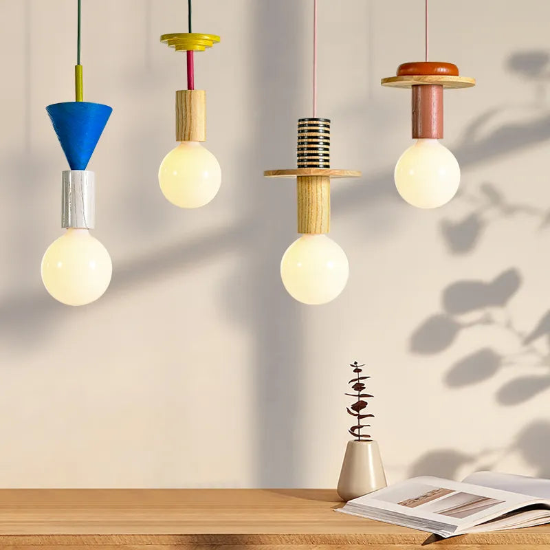 Lampadario a sospensione nordico legno design elegante