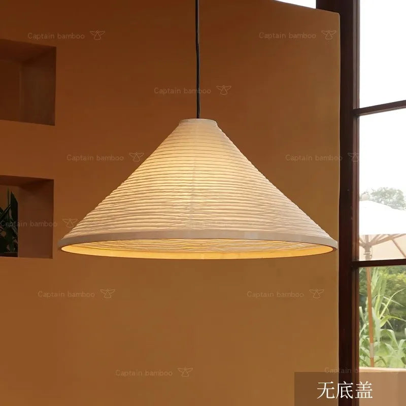 lampadario giapponese wabi sabi in carta di riso LED