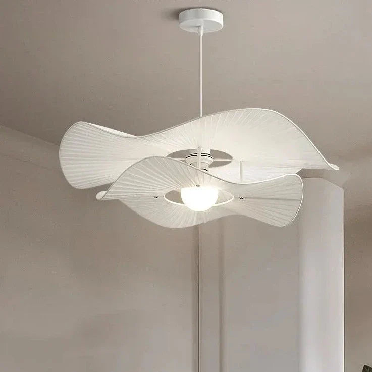 Lampadario design nordico tessuto LED luci camera salotto sala da pranzo decorazione casa fiore