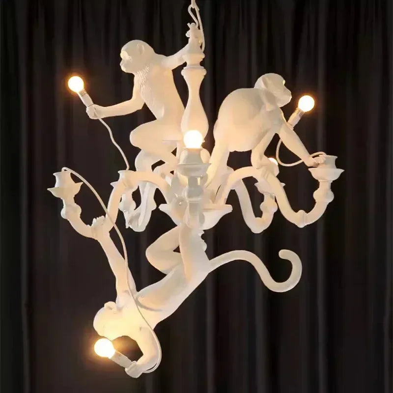 lampadario retrò creativo a forma di scimmia per caffè e ristoranti