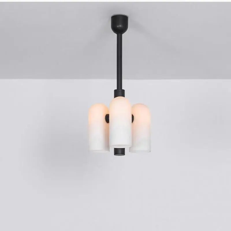 lampadario in vetro lattiginoso lampada sospesa design moderno elegante
