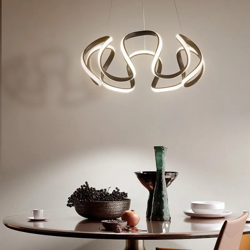 lampadario moderno nordico a LED torsadato lampadario personalizzato lampada interna