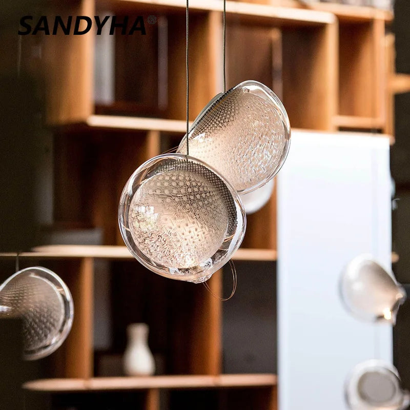lampadario moderno in vetro per decorazione d'interni sospesa