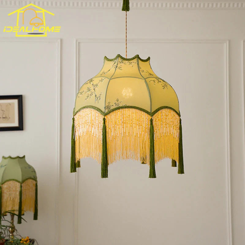 lampadario vintage in tessuto rame stile cinese per decorazione d'interni