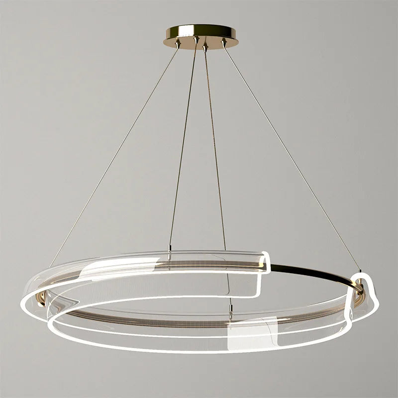 lampadario LED di lusso semplice anello dimmerabile per casa hotel